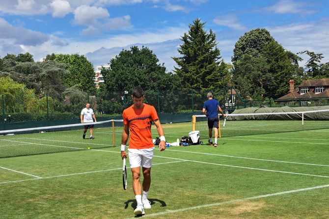 Novak Đoković, trening, Vimbldon