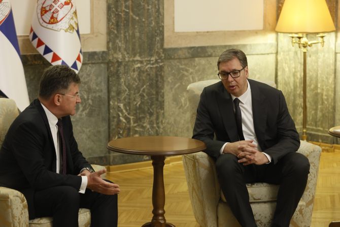 Aleksandar Vučić i Miroslav Lajčak