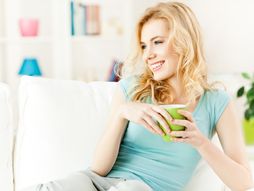 žena, čaj, šolja, kafa