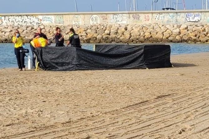 Roda de Berà, Tarragona, telo deteta na plazi