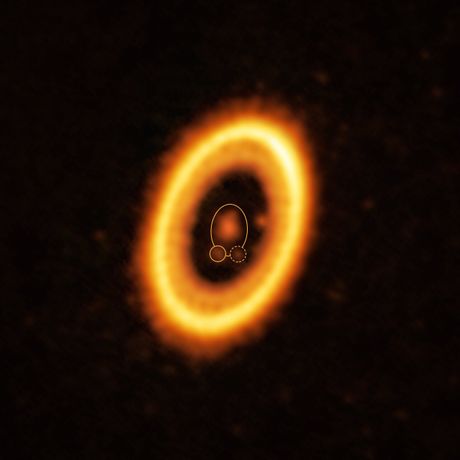 A planet and its Trojan orbiting a star in the PDS 70 system (an