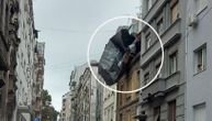 Like a crumpled piece of paper: See what happened to a roof in central Belgrade during last night's storm