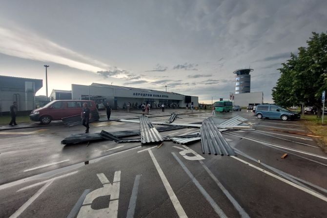 Posledice nevremena 19.7.2023. na aerodromu Banjaluka