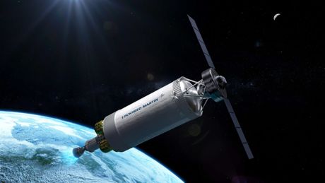An illustration of Lockheed Martin’s proposed nuclear-powered spacecraft