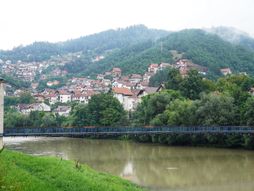 Priboj panorama grada, reka, Poseta Vučić