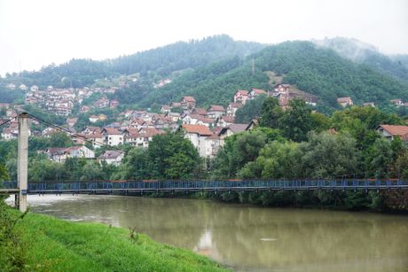 Priboj panorama grada, reka, Poseta Vučić