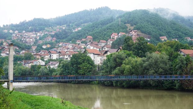 Priboj panorama grada, reka, Poseta Vučić