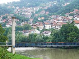 Priboj panorama grada, reka, Poseta Vučić