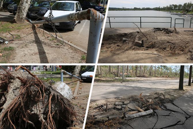 Bačka Palanka, Tikvara kej, oborene bandere