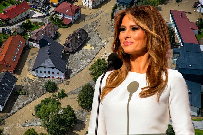 Poplave u Sloveniji, Melanija Tramp