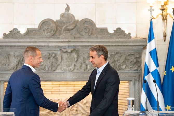 Aleksander Čeferin, Kyriakos Mitsotakis, Kirijakos Micotakis