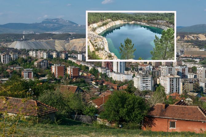 Bor panorama grada veštačko jezero Bor panorama grada veštačko jezero