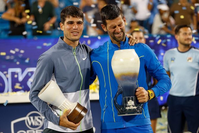 Novak Đoković, Karlos Alkaraz, Masters Sinsinati 2023 Novak Đoković, Karlos Alkaraz, Masters Sinsinati 2023