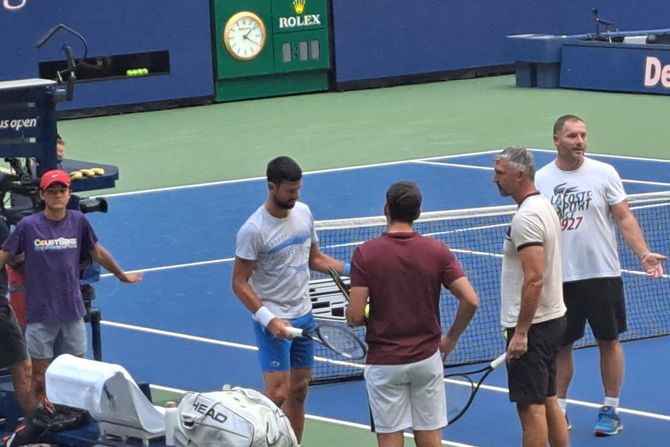 Novakov trening na US open-u