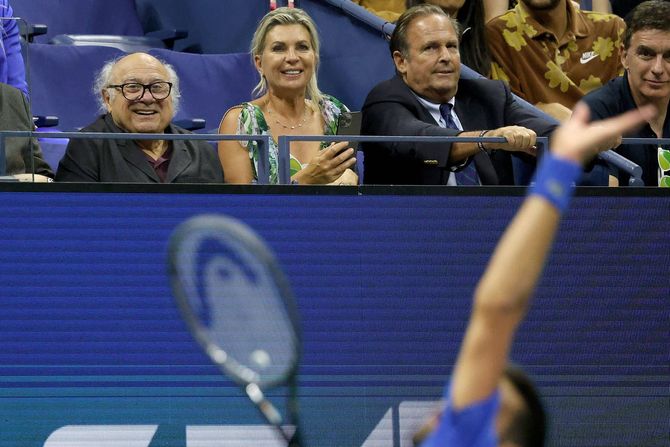 Novak Đoković, US Open 2023, Deni Devito Novak Đoković, US Open 2023, Deni Devito