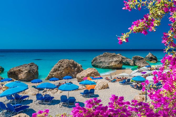 Megali Petra, Lefkada, plaža Megali Petra, Lefkada, plaža