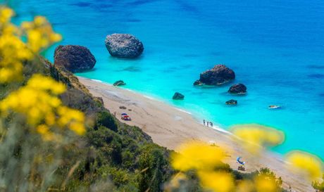 Megali Petra, Lefkada, plaža