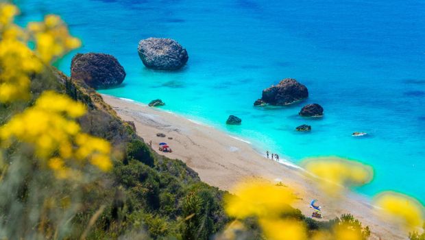 Megali Petra, Lefkada, plaža