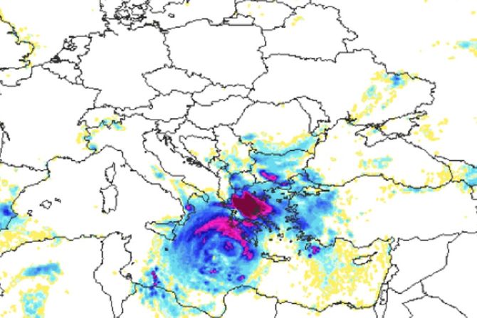 Ciklon nad Grčkom i očekivane padavine