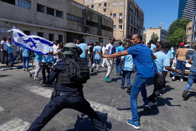 Izrael Tel Aviv Eritreja neredi protest