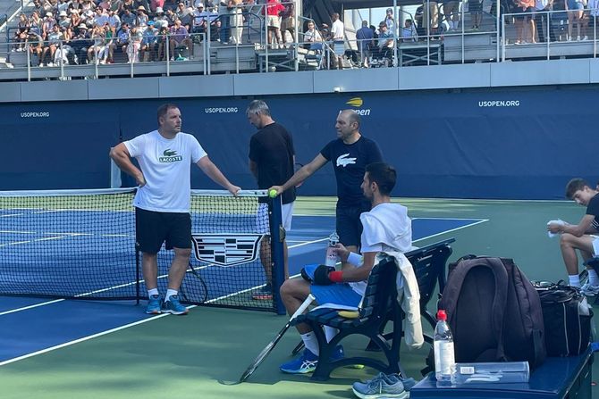 novak đoković trening us open