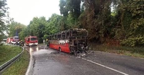 Autobus prevoznika Lasta, izgoreo, Avala