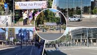 Otvoreni punktovi za ulaz u park Manjež gde se okupljaju učesnici Prajda: Kordoni policije u centru Beograda