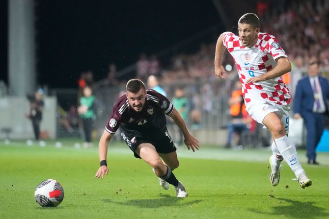 Andrej Kramarić i Roberts Savalnieks, Hrvatska - Letonija