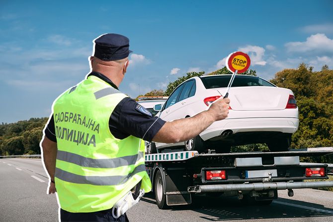 Saobraćajna policija, pauk, odnošenje automobila