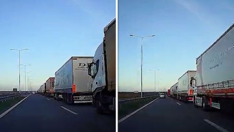 Kolona kamioni, granični prelaz, Srbija, Hrvatska, Bajakovo, Batrovci