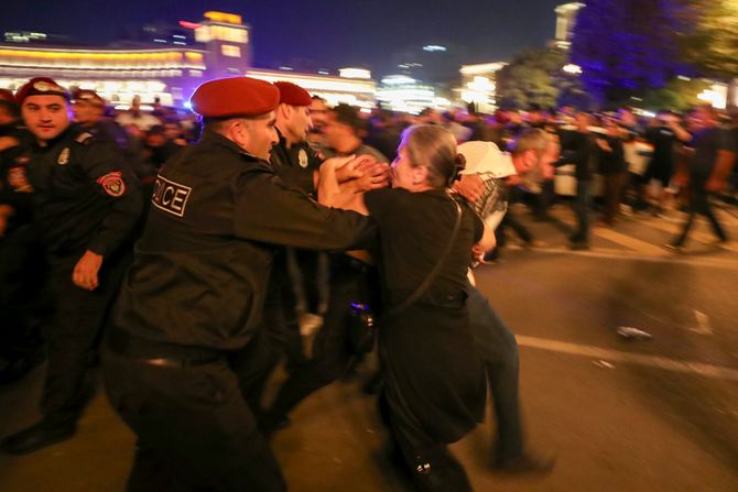 Jerevan, Jermenija, demonstracije zbog Nagorno-Karabaha