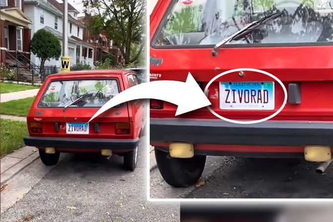 Automobil Yugo Jugo tablica Živorad