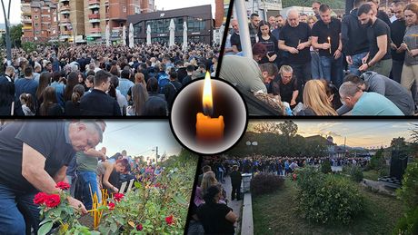 Paljenje sveća za ubijene Srbe žalost Kosovska Mitrovica i Zubin Potok Fičer