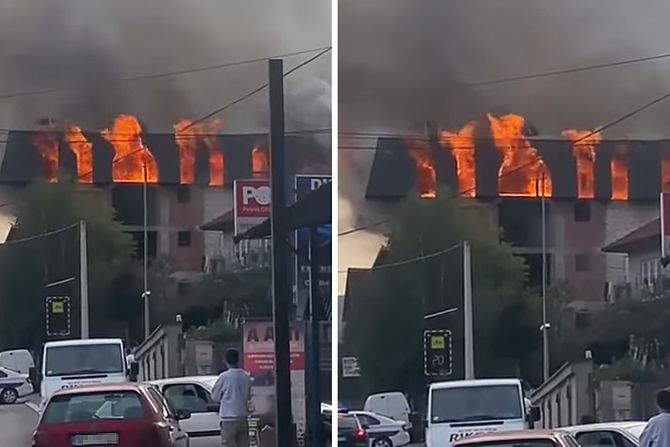 Požar na magistralnom putu Novi Pazar - Ribariće