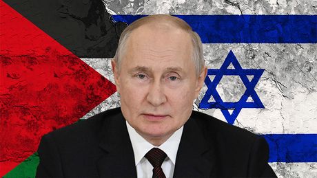 Vladimir Putin, izraelska i palestinska zastava