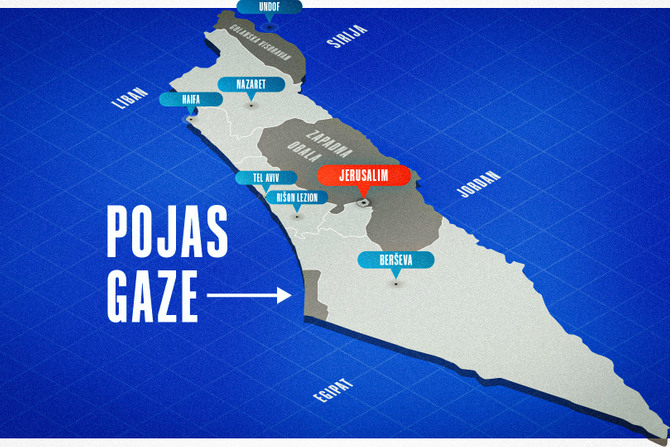 Mapa Izraela, Pojas Gaze