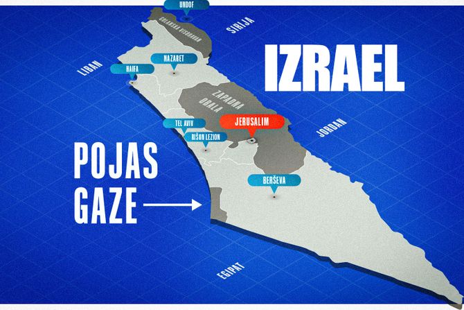 Mapa Izraela, Pojas Gaze