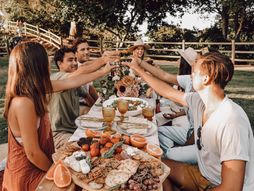 prijatelji, piknik, izlet, hrana