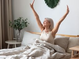 žena, buđenje, starenje, jutro