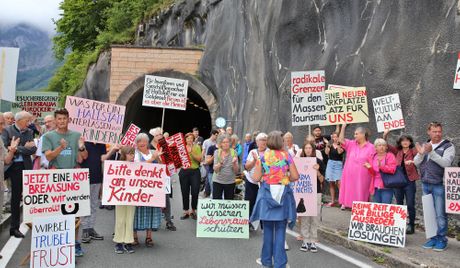 Hallstatt, Austria, protesti