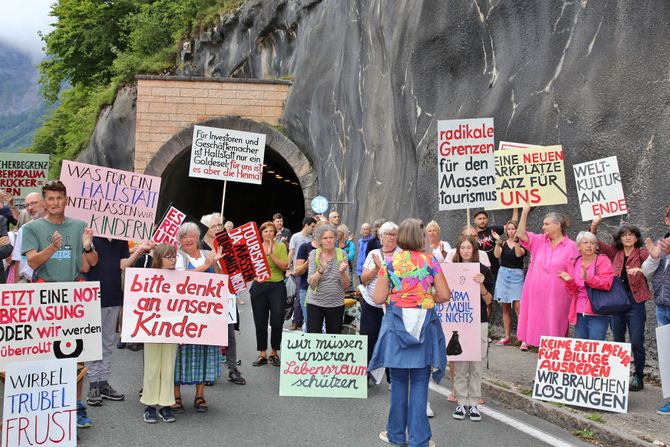 Hallstatt, Austria, protesti