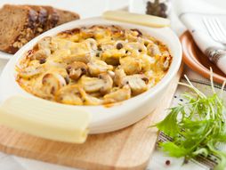 zapečene pečurke sa hlebom, musaka od pečuraka