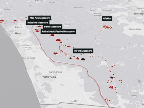 Izrael mapa masakra Hamas