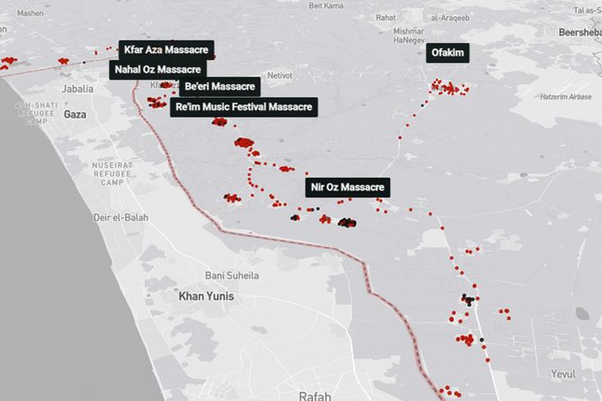 Izrael mapa masakra Hamas