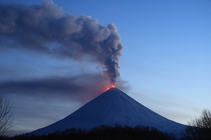 Ključevskaja Sopka vulkan erupcija Kamčatka Rusija