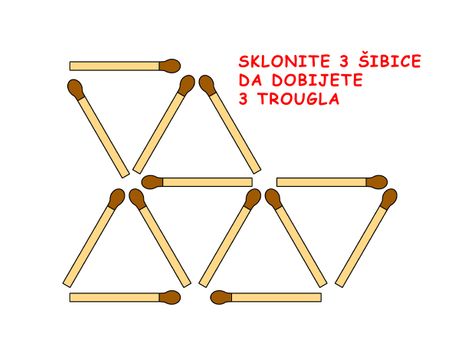 Koje 3 šibice morate pomeriti, da biste dobili 3 trougla - Telegraf.rs