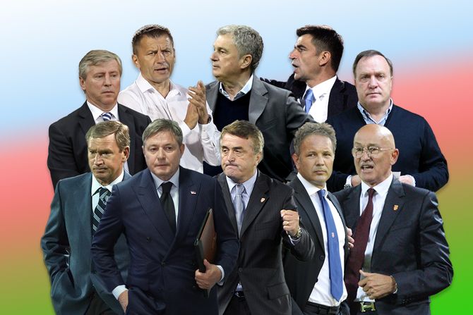 Treneri Havijer Klemente, Dragan Stojković Piksi, Radomir Antić, Siniša Mihajlović, Slavoljub Muslin, Vladimir Petrović Pižon, Miroslav Đukić,  Ljubiša Tumbaković, Radovan Ćurčić i Dik Advokat Treneri Havijer Klemente, Dragan Stojković Piksi, Radomir Antić, Siniša Mihajlović, Slavoljub Muslin, Vladimir Petrović Pižon, Miroslav Đukić,  Ljubiša Tumbaković, Radovan Ćurčić i Dik Advokat
