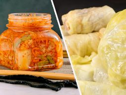 sarma, hrana, zimska salata, kimči i kiseli kupus.