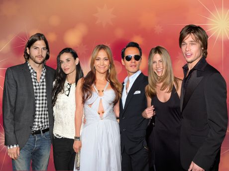 Holivudski parovi, Dženifer Aniston i Bred Pit, Dženifer Lopez i Mark Entoni, Demi Mur i Ešton Kučer