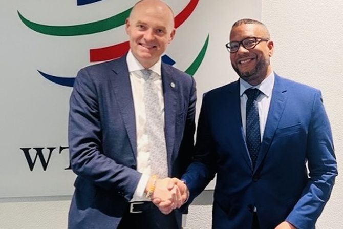 Robin van Puyenbroeck with H.E. Ambassador Wilson, Chair of the WTO MSME Working Group Robin van Puyenbroeck with H.E. Ambassador Wilson, Chair of the WTO MSME Working Group